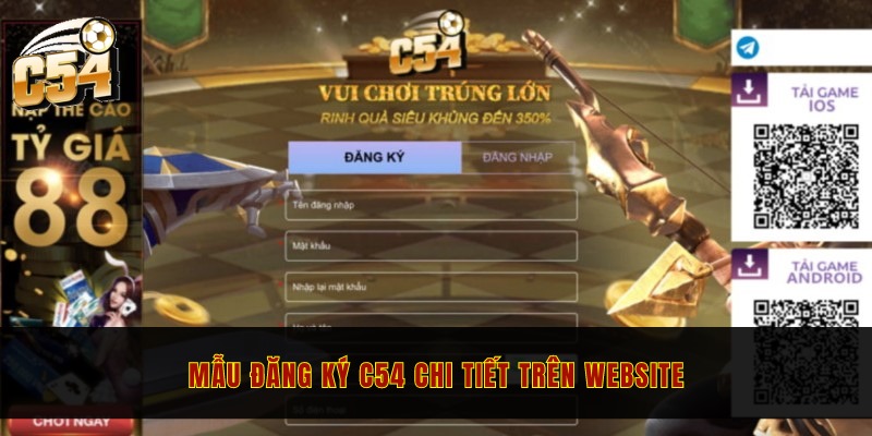 Mẫu đăng ký C54 chi tiết trên website